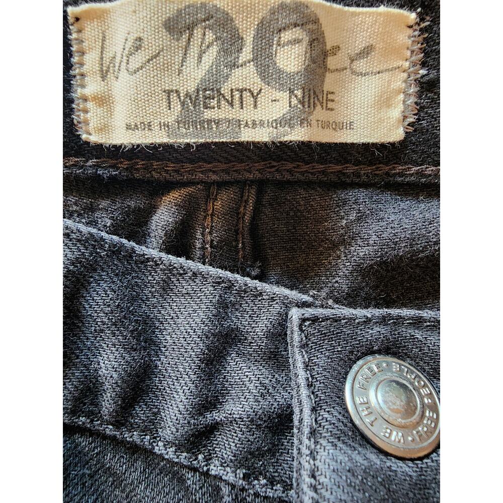 Free People We the Free Maddie Midrise Straight Distressed Jeans Washed Black 29 - Picture 9 of 10